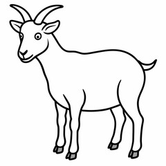 Fototapeta premium goat isolated on white, goat vector illustration, animal vector art, goat silhouette, pet vector icon, eps, goat cartoon