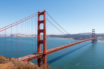 Downtown San Francisco and the Golden Gate Bridge San Francisco Bay California