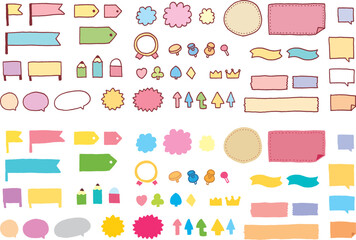手描きのかわいいデザインパーツ