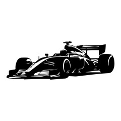 vector silhouette of a Car Racing