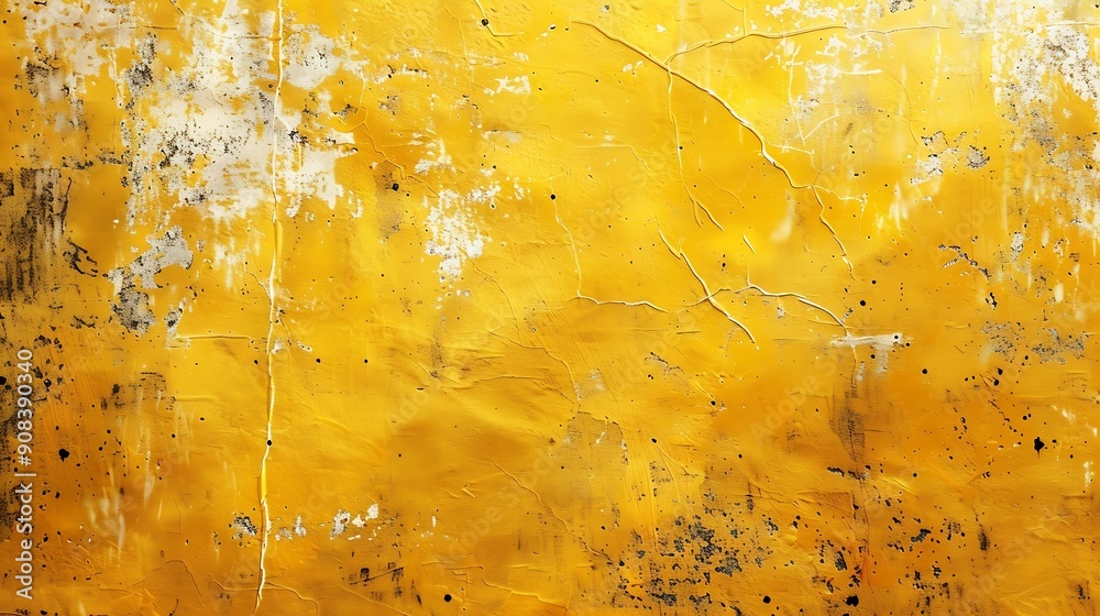 Poster Abstract yellow background with texture Grunge textures and backgrounds Perfect background with space Vintage Retro Aged Dirt Grain : Generative AI