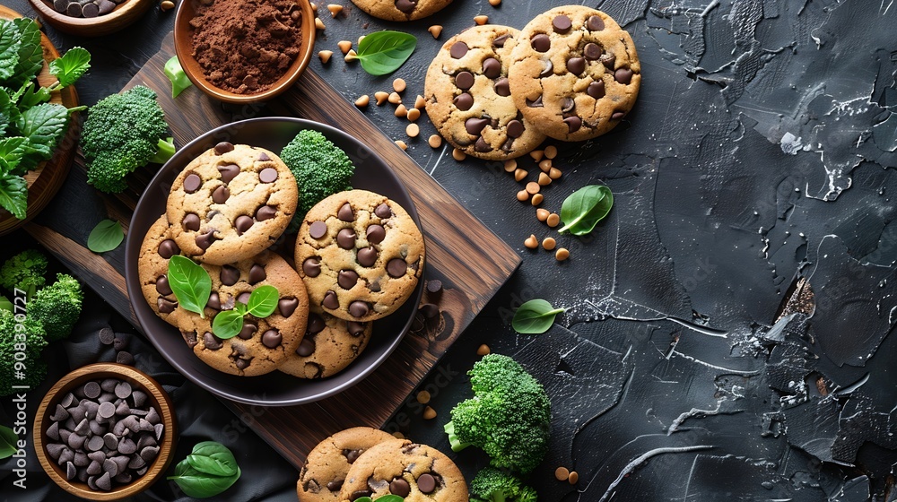 Poster in this board game broccoli beats chocolate chip cookies that means healthy food is better than junk