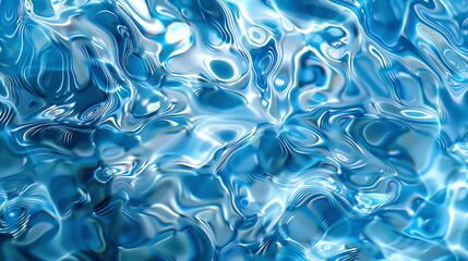 Obraz premium Abstract digital art of swirling blue water.