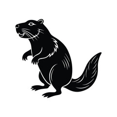 beaver stand up jumping silhouette

