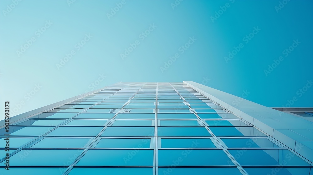 Poster blue sky background wallpaper copy space architecture white urban design exterior construction facad