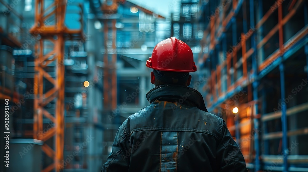 Poster Builder inspection consultancy Inspector checking material and structure in construction : Generative AI