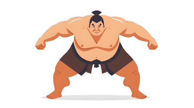 recommend clip art: Minimalist of Sumo Wrestler in Powerful Stance