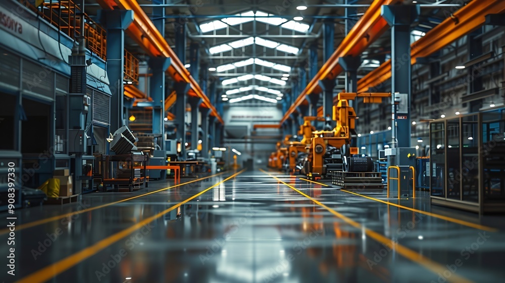Poster Large factory workshop space building : Generative AI