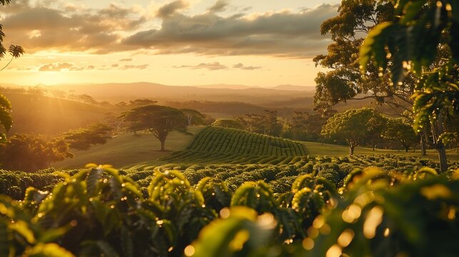 Coffee plantation Jaques Coffee Plantation Queensland Australia : Generative AI