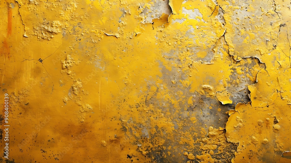 Poster Abstract yellow background with texture Grunge textures and backgrounds Perfect background with space Vintage Retro Aged Dirt Grain : Generative AI