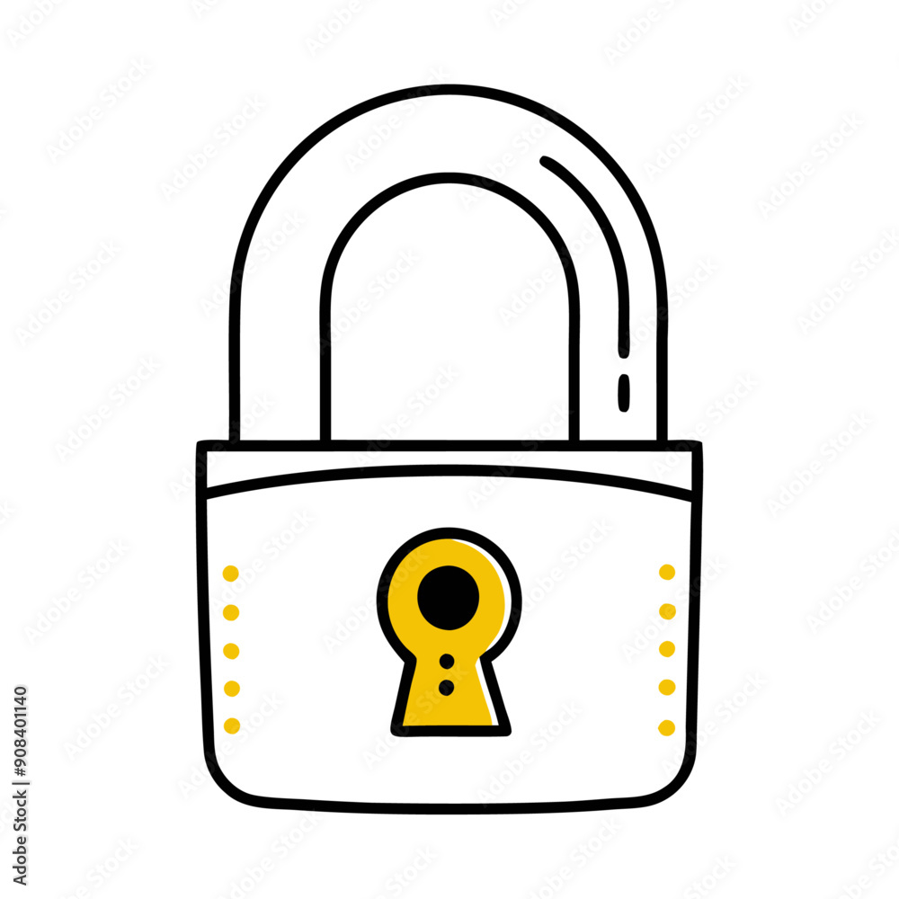 Wall mural minimalist flat lock and unlock security icon and vector illustration