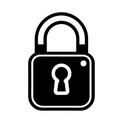 Minimalist flat lock and unlock security icon and vector illustration