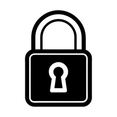 Minimalist flat lock and unlock security icon and vector illustration