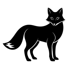 fox isolated on white, fox vector illustration, animal vector art, foxs silhouette, pet vector icon, eps