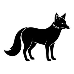 fox isolated on white, fox vector illustration, animal vector art, foxs silhouette, pet vector icon, eps