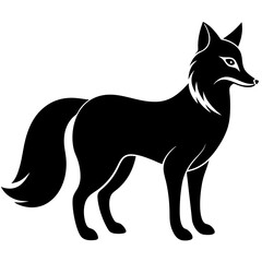 fox isolated on white, fox vector illustration, animal vector art, foxs silhouette, pet vector icon, eps
