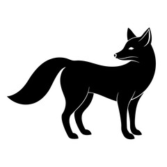fox isolated on white, fox vector illustration, animal vector art, foxs silhouette, pet vector icon, eps