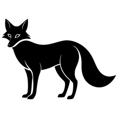 fox isolated on white, fox vector illustration, animal vector art, foxs silhouette, pet vector icon, eps