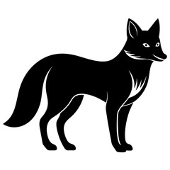 Fototapeta premium fox isolated on white, fox vector illustration, animal vector art, foxs silhouette, pet vector icon, eps
