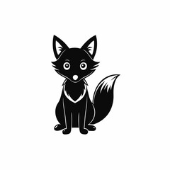 fox isolated on white, fox vector illustration, animal vector art, foxs silhouette, pet vector icon, eps