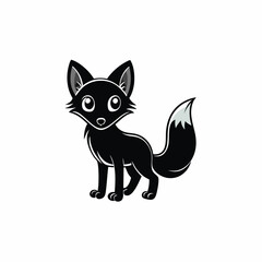 fox isolated on white, fox vector illustration, animal vector art, foxs silhouette, pet vector icon, eps