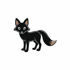 fox isolated on white, fox vector illustration, animal vector art, foxs silhouette, pet vector icon, eps