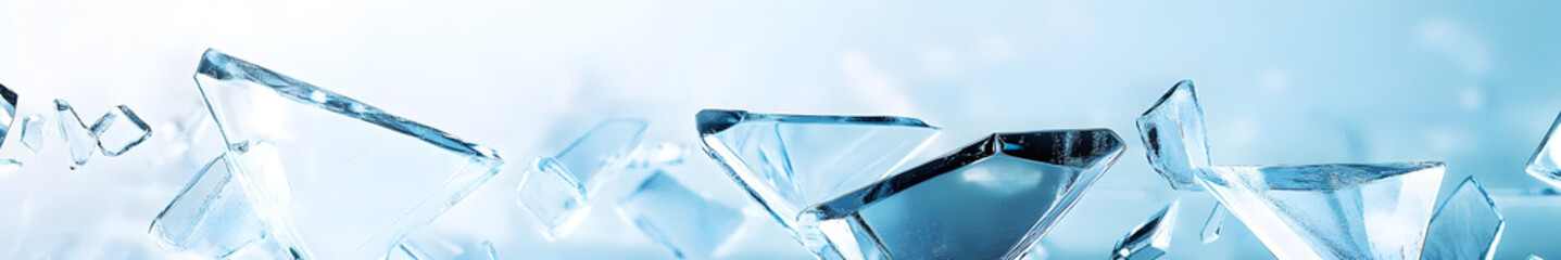 Obraz premium phone wallpaper geometric glass texture, light blue and light sky, large glass frosted transparent texture