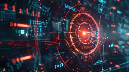 Obraz premium Abstract futuristic digital technology background. Illustration