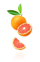 Grapefruits isolated on white