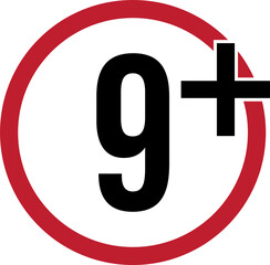 Isolated icon age restricted96 plus years old