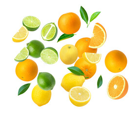 set of citrus fruits