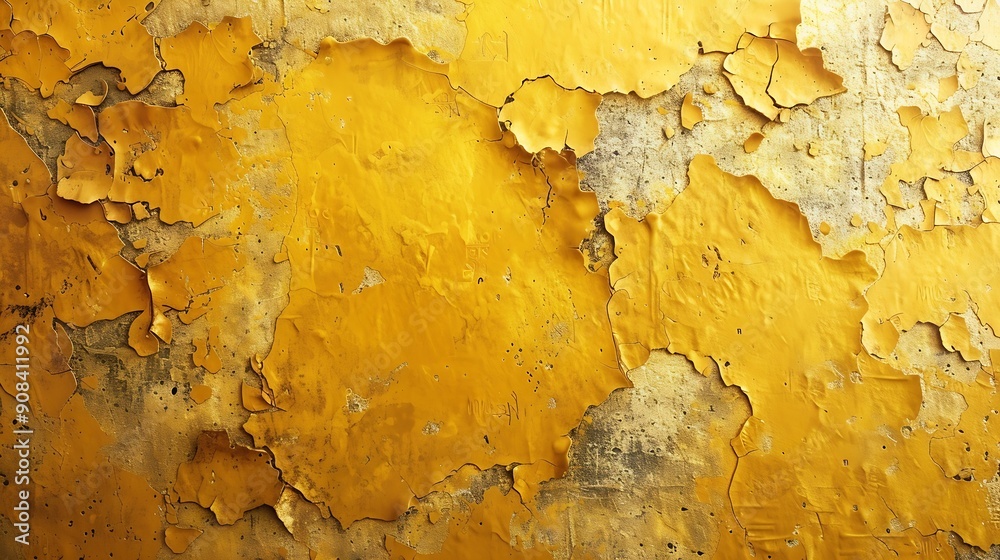 Poster Abstract yellow background with texture Grunge textures and backgrounds Perfect background with space Vintage Retro Aged Dirt Grain : Generative AI