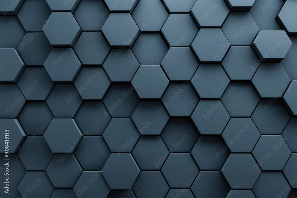 Wall mural abstract of dark hexagonal shapes creating a modern, geometric pattern. perfect for backgrounds, tec