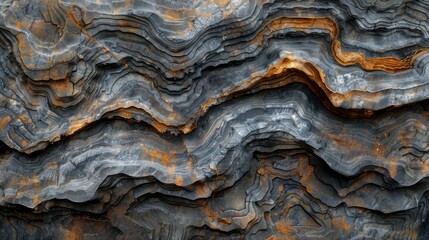 Fototapeta premium Dense metamorphic rock texture with twisted and folded grains