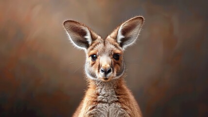Close-up portrait of kangaroo with fur collar and curious gaze.