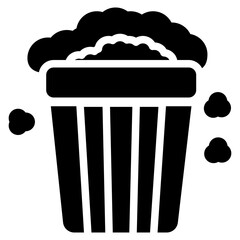 Popcorn Icon in Solid Style