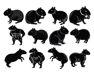 capybara silhouette set


