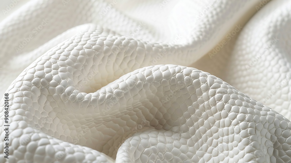 Poster closeup artificial leather white colour for texture background top view : generative ai
