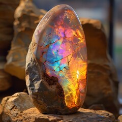 Thermochromic stone that changes color with temperature