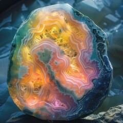 Thermochromic stone that changes color with temperature