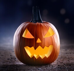 halloween pumpkin on black