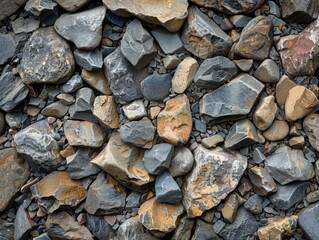 Varied gravel texture with mixed stones and irregularities