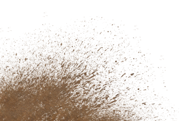 mud splash isolated transparency background.