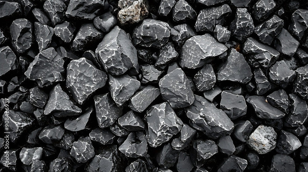 Poster small stone texture for background gravel texture surface of small pebble stone black and white : ge