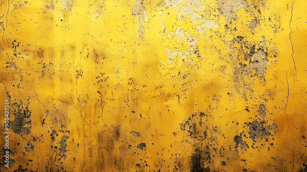 Poster Abstract yellow background with texture Grunge textures and backgrounds Perfect background with space Vintage Retro Aged Dirt Grain : Generative AI