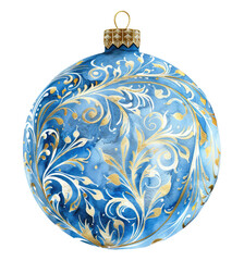 Fototapeta premium Hand drawn Christmas ball isolated on transparent background