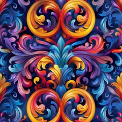 Vibrant Floral Design with Baroque Influences