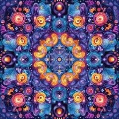 Abstract Mandala Design in Vibrant Colors