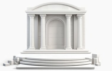 Fototapeta premium This high-resolution 4K image features a 3D architectural podium rendered in PNG format with a crisp white background.