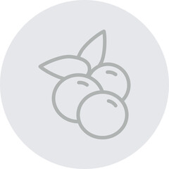 Blueberry Vector Line Grey Circle Grey